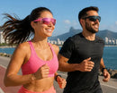 Óculos Esportivo De Sol Feminino Masculino Corrida Espelhado Rosa