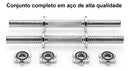 Par Barra Maciça 40cm Halteres Rosca Dumbell Treino Academia