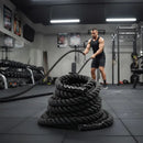 Corda Naval Preta 40 Mm 10 Mts Com Protetor Treino Funcional Ropeshop