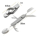 Talher Multifuncional 6 Em 1 Aço Inox Camping Pesca Trilha