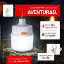 Lampião Led Camping 68w Recarregável Acampamento Pesca Usb Branco Portátil Lanterna Potente 3 Em 1 Luminária Emergência Ultra Forte