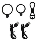 Kit Farol USB e Pisca Traseiro Elleven, 350 Lumens, Preto