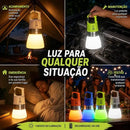 Kit 2 Lanternas De Camping Multifuncionais Led Recarregável Usb-c Com Rgb 7 Cores Ipx4 Gancho Portátil Para Barraca Trilha Pesca Emergência
