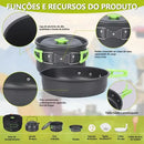 Kit Panelas Camping Cooking Set Camping E Pesca C/chaleira