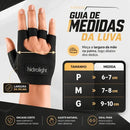 Luva Academia Neoprene Musculação Crossfit Ajustável Grip Cor Preta Desenho Do Tecido Liso Tamanho M