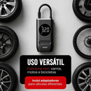 Mini Compressor Digital Portátil para Carro Moto e Bicicleta com Calibrador Digital Inflador Elétrico de Pneus LCD Lanterna LED Compacto e Recarregável Preto Marca Rezzet