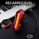 Lanterna Farol Sinalizador Traseiro Recarregável Usb Para Bike Bicileta Ciclismo 3 Cores Bem Forte