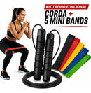 Kit Treino Funcional 5 Mini Bands + Corda De Pular 3 Metros
