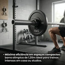 Kit Barra Reta Olímpica 50mm 1,20m  + Par Presilha Rápida