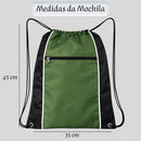 Mochila Sacola De Academia Esportiva Bag Cores Cor Verde Liso Desenho Do Tecido Liso Fanza Moda e Acessórios
