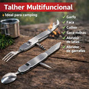 Talher Multifuncional 6 Em 1 Aço Inox Camping Pesca Trilha