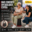 Banqueta Banco Retrátil Portátil Alça Telescópica Pesca Top Preto