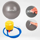 Bola Suíça 4fitness Para Yoga, Pilates, Alongamento, Fisioterapia E Treinos Funcionais 55cm Com Inlfador Cor Cinza