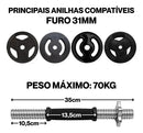 2x Barra Halter Musculação Crossfit Maciça Inox Rosqueada