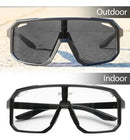 Óculos Ciclismo Fotocromático Transparente Scvcn Uv400 Armação Vermelho/preto