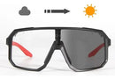 Óculos Ciclismo Fotocromático Transparente Scvcn Uv400 Armação Vermelho/preto