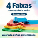 Kit 4 Faixa Elástica Thera Band Exercício Fisioterapia Yoga Faixas Variadas Funcional Pilates Ginástica Academia Alegria Sortido