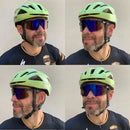 Óculos Corrida Ciclismo Beachtenis Masculino Feminino Uv400 Espelhada Preto E Azul