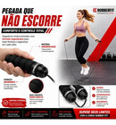 Corda De Pular Speed Rope Rolamento Cabo De Aço Profissional Rubber Fit Preto