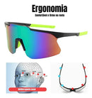 Óculos Corrida Ciclismo Beachtenis Masculino Feminino Uv400 Espelhada Preto E Verde