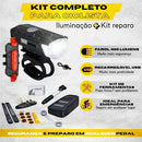 Kit Bike Farol Lanterna Recarregável Bicicleta Frontal Traseiro A Prova D'água + Estojo Kit Ferramentas Bicicleta Acessórios Bolsa Quadro Bike Com Reparo Pneu Bomba De Ar Remendo Chaves
