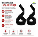 Par de Strap Musculação Classic Academia Algodão Resistente 57cm Preto