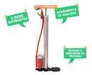 Bomba De Ar Manual Portátil Para Pneu De Bicicleta Com Medidor 3 Bicos Manômetro 100 Psi Pneus Moto Bike Carro Bola Balão Colchão Inflável Bico Fino E Grosso