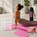 Tapete Yoga Antiderrapante de EVA Premium YR Ymports para Pilates e Fitness com Bolsa Rosa