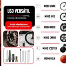 Mini Compressor Digital Portátil para Carro Moto e Bicicleta com Calibrador Digital Inflador Elétrico de Pneus LCD Lanterna LED Compacto e Recarregável Preto Marca Rezzet