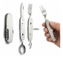 Talher Multifuncional 6 Em 1 Aço Inox Camping Pesca Trilha