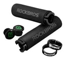 Manopla (Par) Punho Bike Ciclismo Com Anel E Trava Espuma Macia Mtb Rockbros Bt1001 Cor Preto