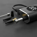 Mini Compressor Digital Portátil para Carro Moto e Bicicleta com Calibrador Digital Inflador Elétrico de Pneus LCD Lanterna LED Compacto e Recarregável Preto Marca Rezzet