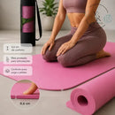 Tapete Yoga Antiderrapante de EVA Premium YR Ymports para Pilates e Fitness com Bolsa Rosa
