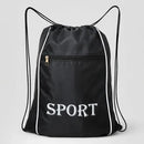 Mochila Saco Fanza Moda e Acessórios Preto Sport 35x45cm Com Bolso Zíper