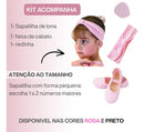 Kit  Sapatilha Faixa E Redinha Cabelo Ballet Jazz Infantil