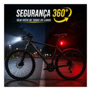 Kit Farol Bicicleta LED Recarregável USB NAVI / Lanterna Traseira Impermeável Luz Dianteira Potente Alta Visibilidade Sinalizador LED MTB Speed Urbana Elétrica com Modos de Pisca e Fixação Fácil