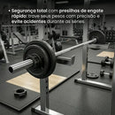 Kit Barra Reta Olímpica 50mm 1,20m  + Par Presilha Rápida