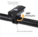 Kit Farol Bicicleta LED Recarregável USB NAVI / Lanterna Traseira Impermeável Luz Dianteira Potente Alta Visibilidade Sinalizador LED MTB Speed Urbana Elétrica com Modos de Pisca e Fixação Fácil