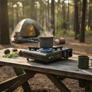 Fogareiro Camping Pesca Duo Ceramik Cor Marrom Inclui Maleta Queimador de Cerâmica Ignição automática - Nautika