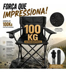 Cadeira De Pesca Dobrável Com Apoio De Braço E Porta Copos Cor Preto B&G SHOPPING