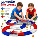 Pista De Carrinho Corrida Flexível 234 Peças Com Ponte Brinquedo Infantil