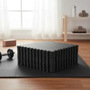 Kit 12 Tapetes Tatame Eva Preto Academia Yoga 50x50cm 10mm