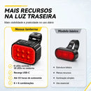Kit Farol E Lanterna Bike Recarregável Led Bicicleta 6 Leds