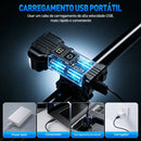 Farol Bike Recarregável Usb 3030 12 Leds Ipx6 Buzina 6 Sons