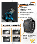 Luz Dianteira LED com Buzina para Bicicleta, 500 lm, IP65, Bateria Recarregável USB-C, Controle Sem Fio e Suporte de Guidão – Youl Decoração e Mobília