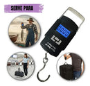 Balança Digital Com Gancho Pesca Bagagem Até 50 Kg Cor Preto