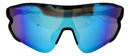 Óculos Corrida Bike Ciclismo Beach Tennis Pescaria Elleven Colors Armação Preto Lente Espelhada Azul