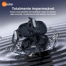 Fone De Ouvido Bluetooth Bateria Longa Duração, Fone De Ouvido Ows Azul, Com Microfone Enc Cancelamento De Agua Com Gancho Para Academia E Corrida
