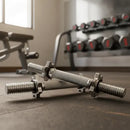 Par Barra Maciça 40cm Halteres Rosca Dumbell Treino